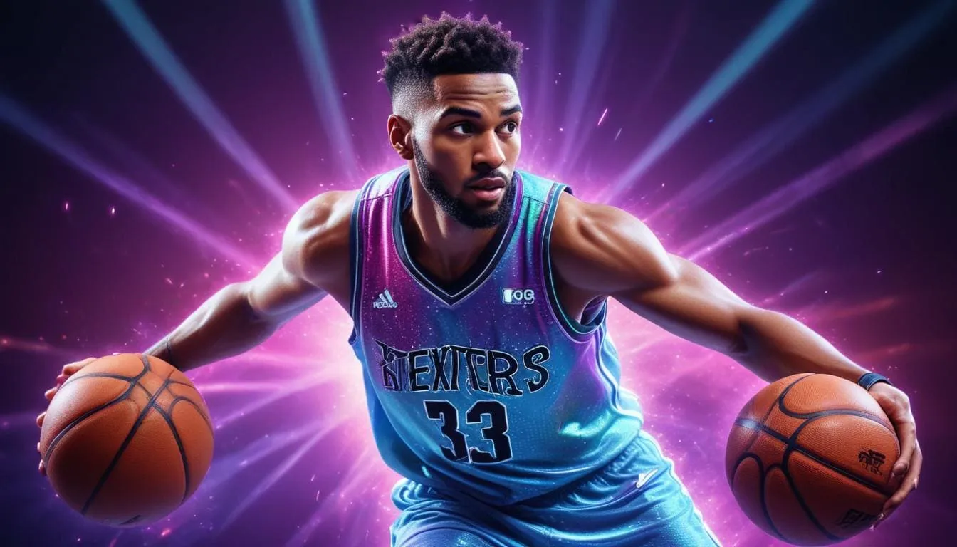 A basketball player in action with a confident expression on their face