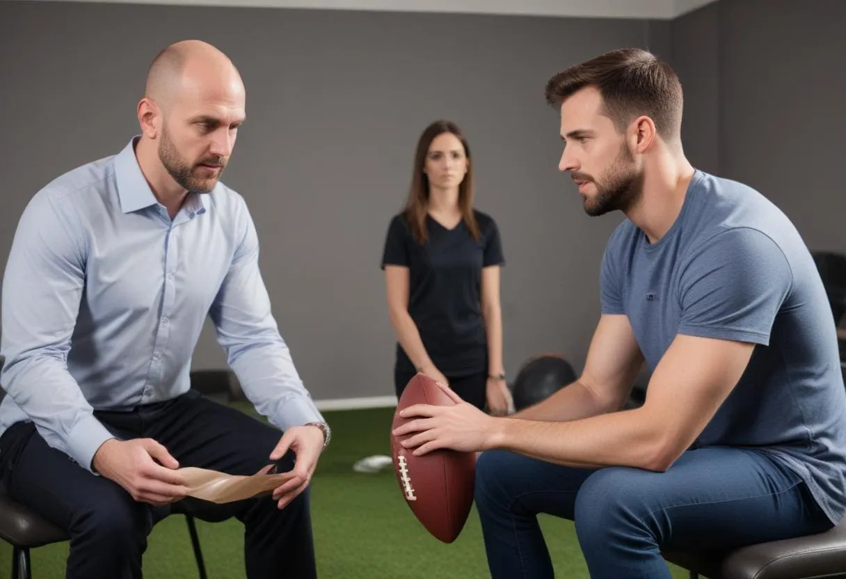 Mental Toughness on the Gridiron: How Hypnotherapy Can Boost Football Performance 62 A hypnotherapist guiding a client through a session