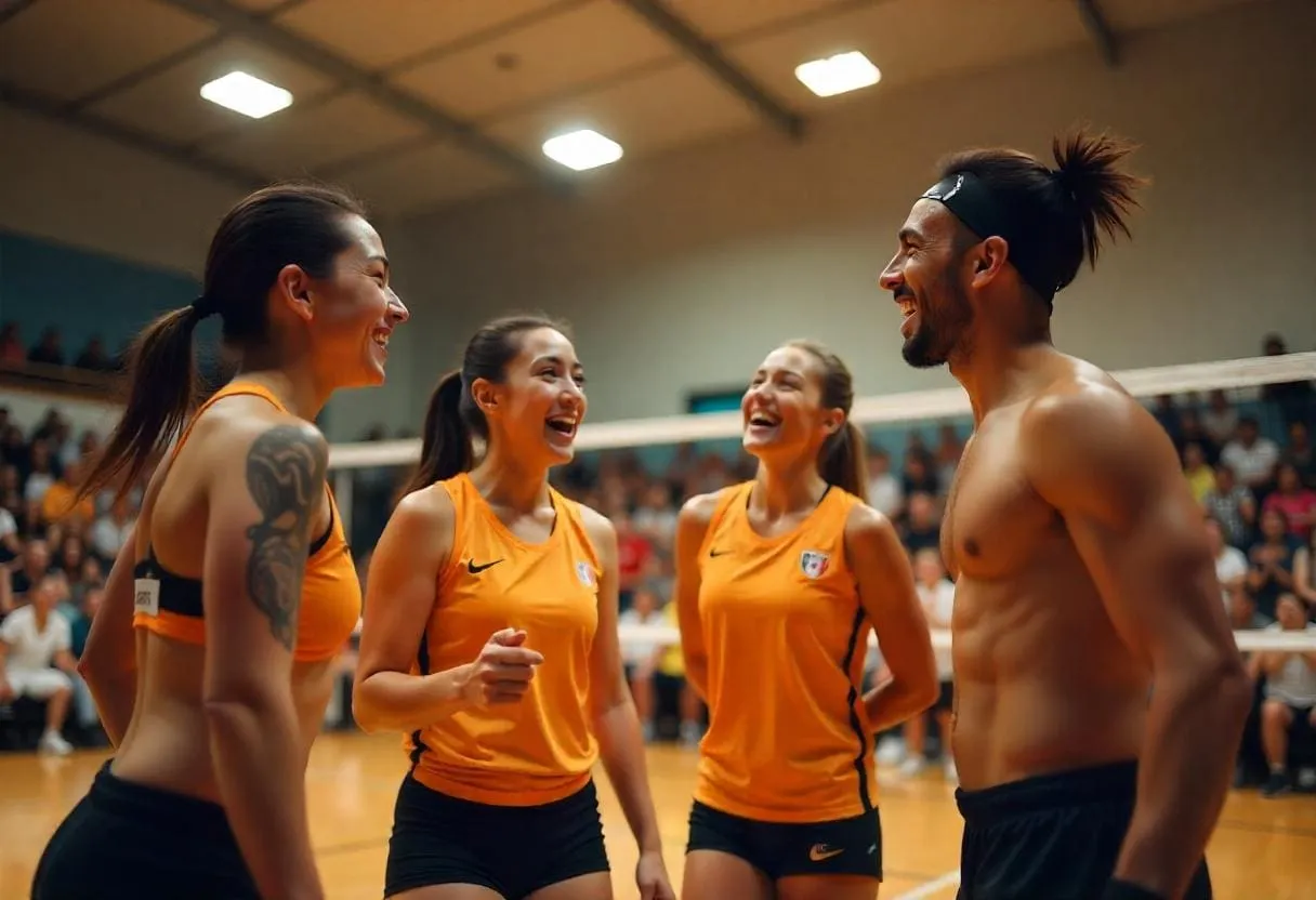 Spiking Your Mental Game: How Hypnotherapy Enhances Volleyball Focus and Performance 62 Volleyball Team Celebrating a Successful Play